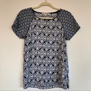 LOFT Medallion Short Sleeve Blouse